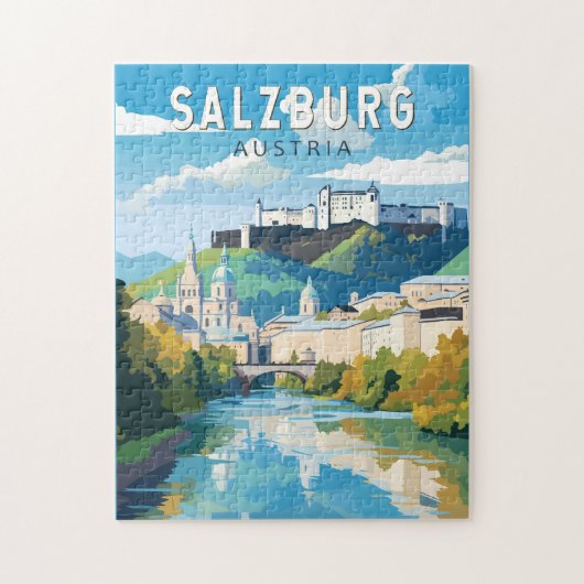 Salzburg Österreich Reisen Kunst Vintag Puzzle (Vertikal)
