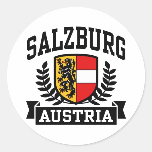 Salzburg Österreich Runder Aufkleber (Vorderseite)