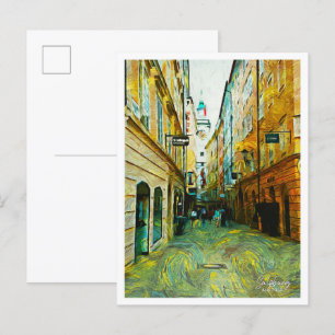 Salzburg Österreich Schönes Ölbild Stadt Postkarte