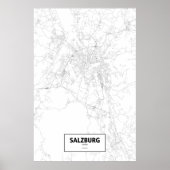 Salzburg, Österreich (schwarz auf weiß) Poster (Vorne)