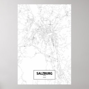 Salzburg, Österreich (Schwarzes auf Weiß) Poster