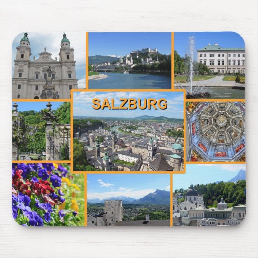 Salzburg Österreich Sightseeing Orte Urlaub Mousepad (Vorne)