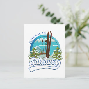 Salzburg Österreich Skilogo. Postkarte