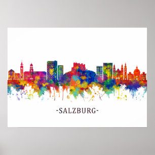 Salzburg Österreich Skyline Poster