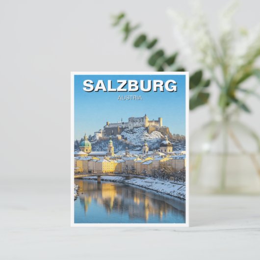 Salzburg Österreich - Urlaub Winter Postkarte (Stehend Vorderseite)