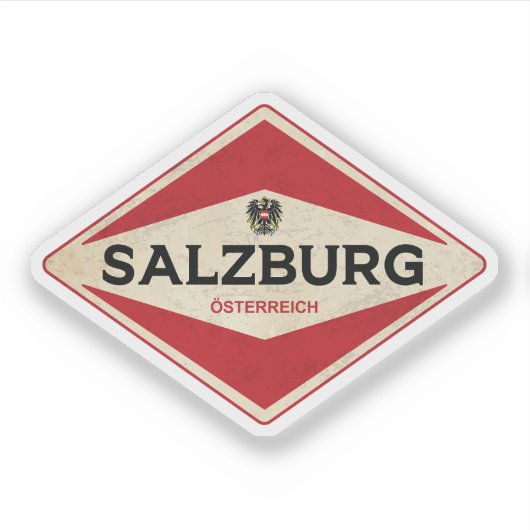 Salzburg - Österreich Vintag Aufkleber (Vorderseite)