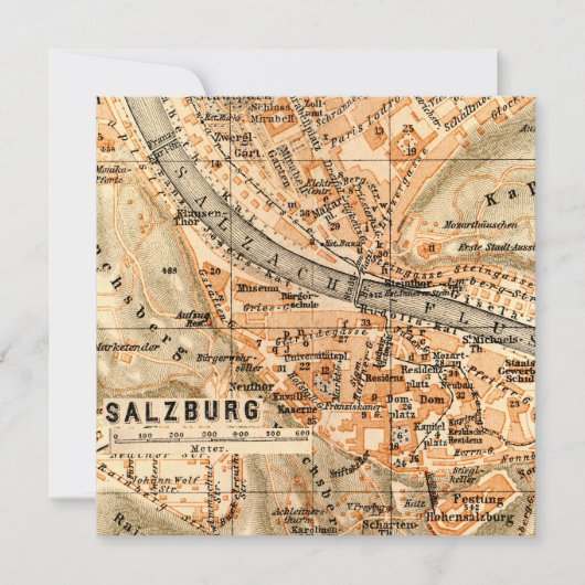 Salzburg, Österreich - Vintage Karte (Vorderseite)