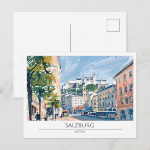 Salzburg Österreich Vintage Kunst Reise Postkarte