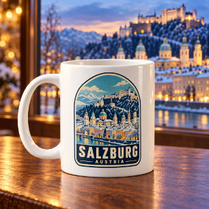 Salzburg Österreich Vintage Winter Reise Kaffeetas Kaffeetasse