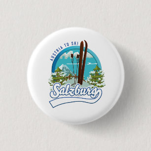 Salzburg Österreich zum Ski-Logo. Button
