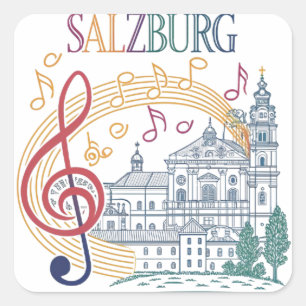 SALZBURG QUADRATISCHER AUFKLEBER