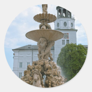 Salzburg Residenz Fountain Runder Aufkleber