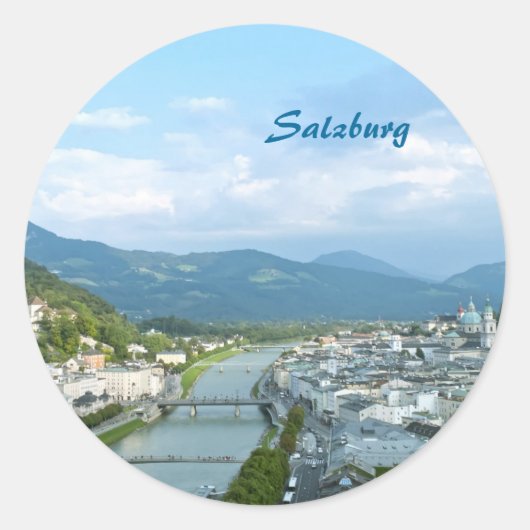 Salzburg Runder Aufkleber (Vorderseite)