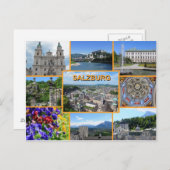 Salzburg Sightseeing Orte Urlaub Postkarte (Vorne/Hinten)