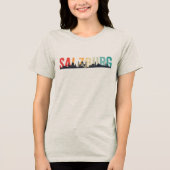 Salzburg Text mit Skyline Tri-Blend Shirt (Vorderseite)