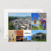 Salzburg World Traveller Sightseeing Collage Postkarte (Vorne/Hinten)