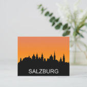 Salzburger Silhouette, Sommer-Sonnenuntergang Postkarte (Stehend Vorderseite)