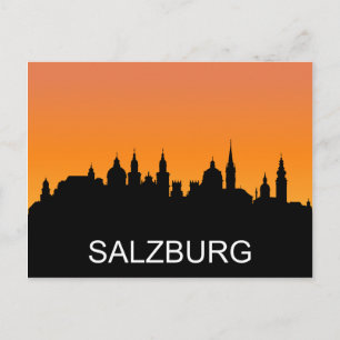 Salzburger Silhouette, Sommer-Sonnenuntergangs-Ill Postkarte
