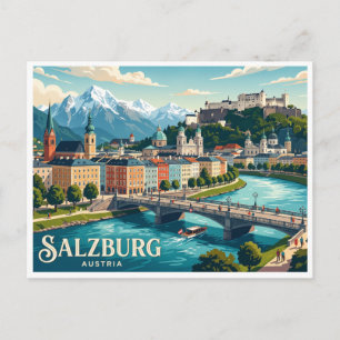 Salzburger Ufer Österreich Postkarte