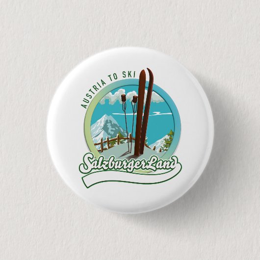 Salzburgerland Österreichischer Ski Button (Vorderseite)