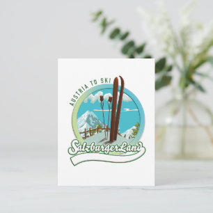 Salzburgerland Österreichischer Ski Postkarte