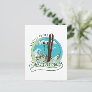 Salzburgerland Österreichischer Ski Postkarte