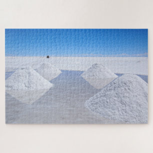 Salzebenen Salars de Uyuni mit Salzstapel Puzzle