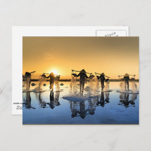 Salzernte in Vietnam Postkarte (Vorne/Hinten)