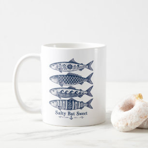 Salzig, aber süße Vintage-nautische Fische Kaffeetasse