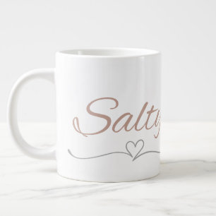 Salzig mit Herz Flourish, Geschenk zum Geburtstag Jumbo-Tasse