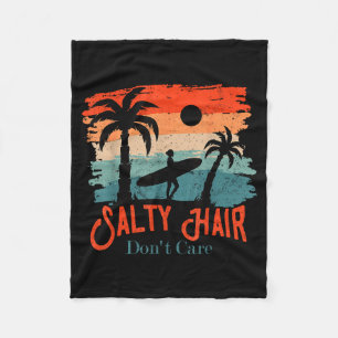 Salzige Haare sind egal Vintage Surfer Fleecedecke