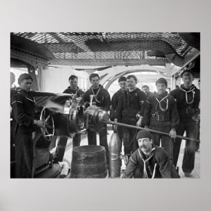 Salzige Hunde mit Gewehr, 1890s Poster