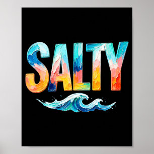 Salzige Meereswelle Lustiger Strand Sommerurlaub Poster