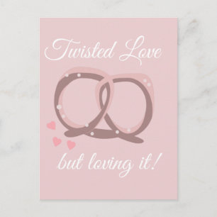 Salzige Pretzel-Twist-Liebe Postkarte