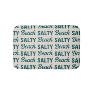 Salzige Strand Küsten Teal Grafikdruck Ozean Dekor Badematte