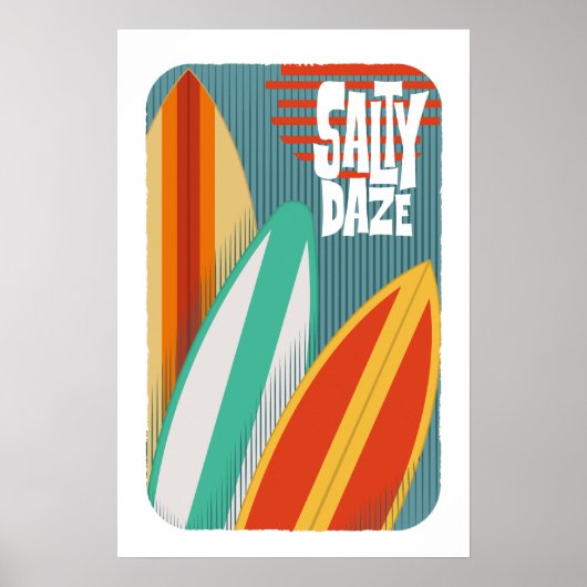 Salzige Tage Surfen Poster (Vorne)