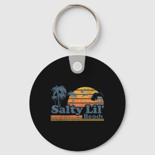 Salziger kleiner Strand Lustiger Sommerurlaub Vint Schlüsselanhänger