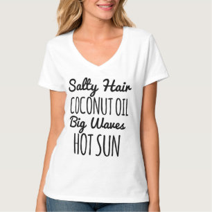 Salziges Haar, Kokosnussöl, große Wellen u. heißes T-Shirt