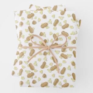 Salziges Popcorn und Erdnüsse Geschenkpapier Set