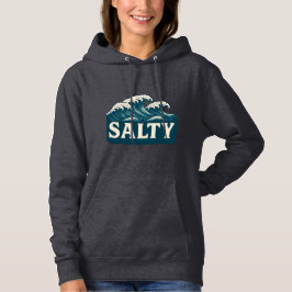 Salziges Teal Blau Surf Strand Wellen | Küstenlebe Hoodie
