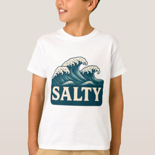 Salziges Teal Blaues Surfstrand Wellen Küstenleb T-Shirt