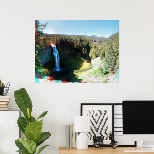 Salzkreuzer Wasserfall, Oregon 3D-Anaglyph-Poster Poster (Heimbüro)