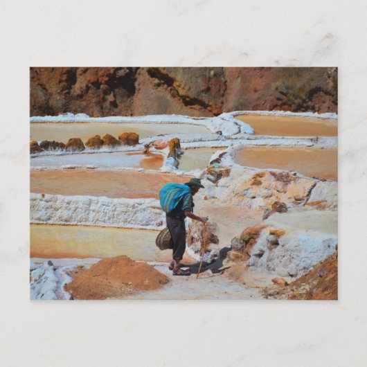 Salzpfannen von Maras, Peru Postkarte (Vorderseite)