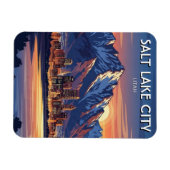 Salzsee-Stadt-Skyline Utah Magnet (Horizontal)