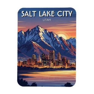 Salzsee-Stadt-Skyline Utah Magnet