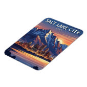 Salzsee-Stadt-Skyline Utah Magnet (Linke Seite)
