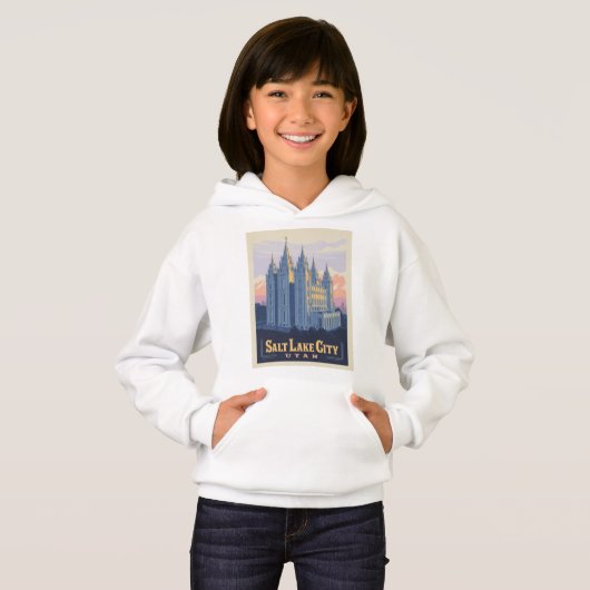 Salzsee-Tempel | Salt Lake City, Utah Hoodie (Vorne ganz)
