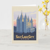 Salzsee-Tempel | Salt Lake City, Utah Karte (Gelbe Blume)