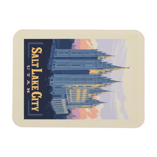 Salzsee-Tempel | Salt Lake City, Utah Magnet (Horizontal)