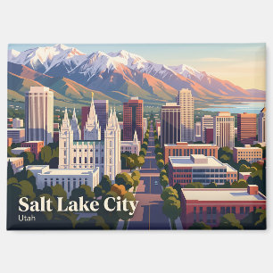 Salzseestadt Skyline Utah Magnet